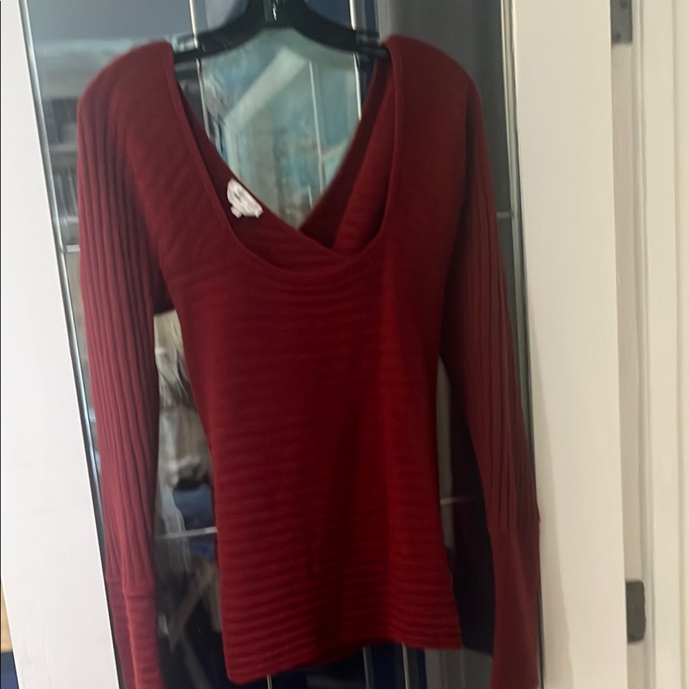MaxMara Burgundy Off-Shoulder wool / cashmere Sweater